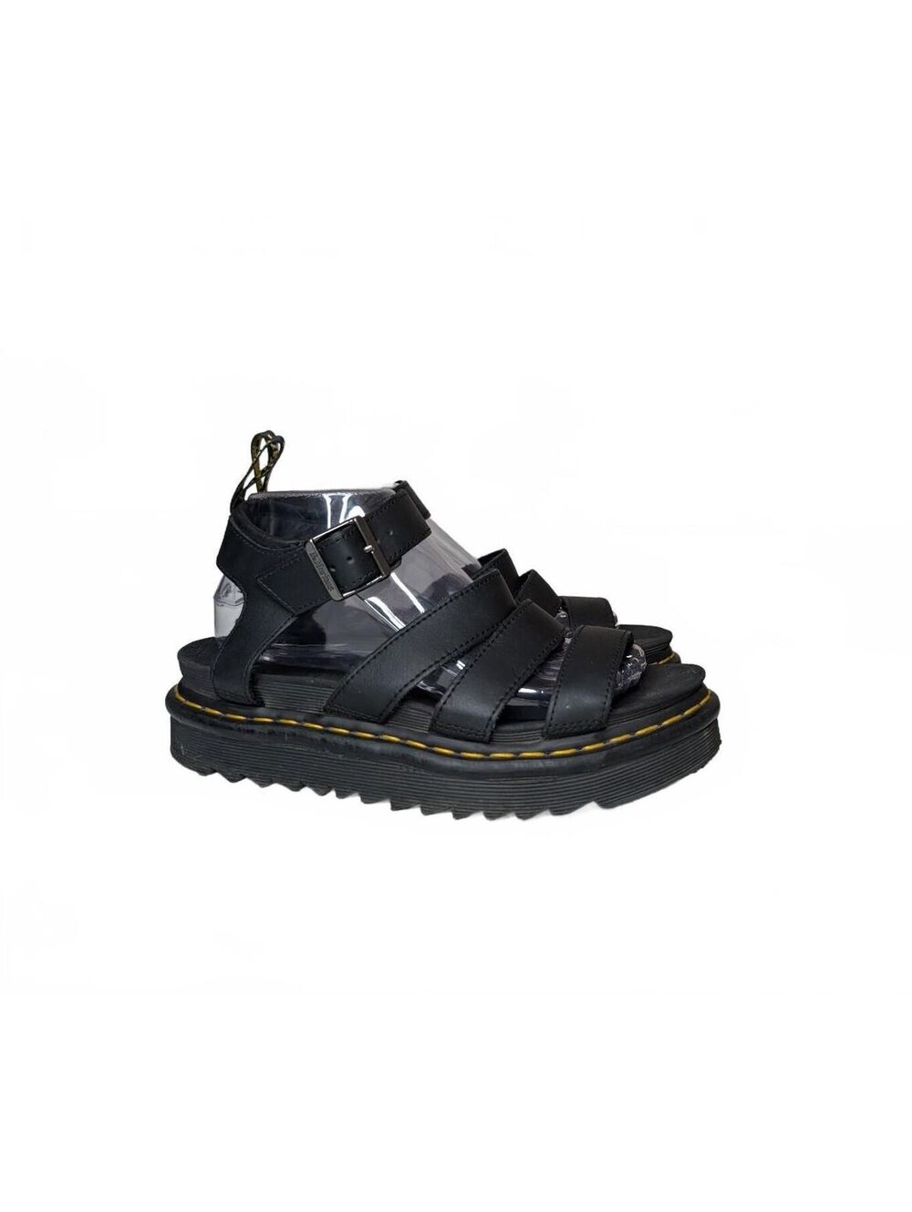 Dr. Martens Blaire Platform Sandals Black Leather Size 8
